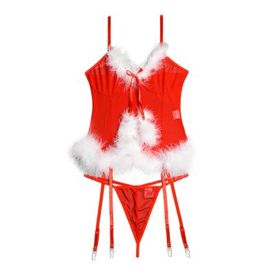 TYUIOP Sexy Santa Costume Women Women's Lingerie Lingerie Sets for Women UK Sexy Womens Outfit for Bedroom Fishnet Bodysuit Womens Christmas Set