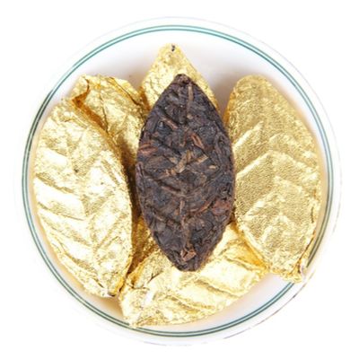 Ancient Tree Golden Leaf Pu'er Ripe Tea From Menghai Tea Area, Yunnan 500g/17.64oz Choice of Quality