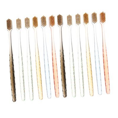 KOMBIUDA 12pcs Soft Bristle Toothbrush Household Travel Manual Adult Ergonomic Wear Resistant Tooth Brush