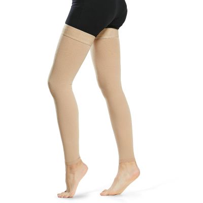 Beister Medical Footless Compression Stockings for Women & Men, Firm 20-30 mmhg Graduated Support Hosiery with Dot Silicone Band, Thigh High Compression Socks for Veins, Edema, DVT, Shin Splints