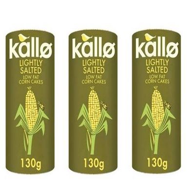 Lightly Salted Low Fat Corn Cakes, 3 x 130g,Our product does not intentionally contain animal based ingredients, but due to the use of milk at the manufacturing site there may be at risk of cross