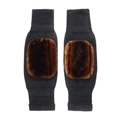 1 Pair Wool Knee Brace Pads Winter Warm Thermal Knee Warmers Thicken Lengthen Elastic Knees Sleeves(Coffee)