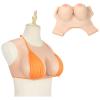 Realistic Silicone Breastplate Round Neck Style Breast Plates Silk Cotton Filled/Gel Filled for Crossdresser Drag Queen,Color 3,Silicone CUP`E view 1