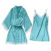 LOIJMK Women's Sexy Lingerie 2 Garter Lingerie Set Robes Lace Bodysuit Deep V-Neck Underwear Cotton Nightdress Nightdress for Birth, Green, XL view 1