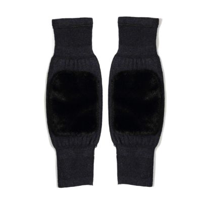 1 Pair Wool Knee Brace Pads Winter Warm Thermal Knee Warmers Thicken Lengthen Elastic Knees Sleeves(Black)