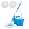 Crystals 360 Spin Floor Mop and Bucket Set - Microfibre Mop with Bucket and Wringer System - 2 Mop Heads - Spin Mop for Home Cleaning - Floor Cleaning Mop Set for Tile, Wood, and Marble Floors - BLUE view 1