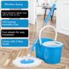Crystals 360 Spin Floor Mop and Bucket Set - Microfibre Mop with Bucket and Wringer System - 2 Mop Heads - Spin Mop for Home Cleaning - Floor Cleaning Mop Set for Tile, Wood, and Marble Floors - BLUE view 2