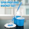 Crystals 360 Spin Floor Mop and Bucket Set - Microfibre Mop with Bucket and Wringer System - 2 Mop Heads - Spin Mop for Home Cleaning - Floor Cleaning Mop Set for Tile, Wood, and Marble Floors - BLUE view 4