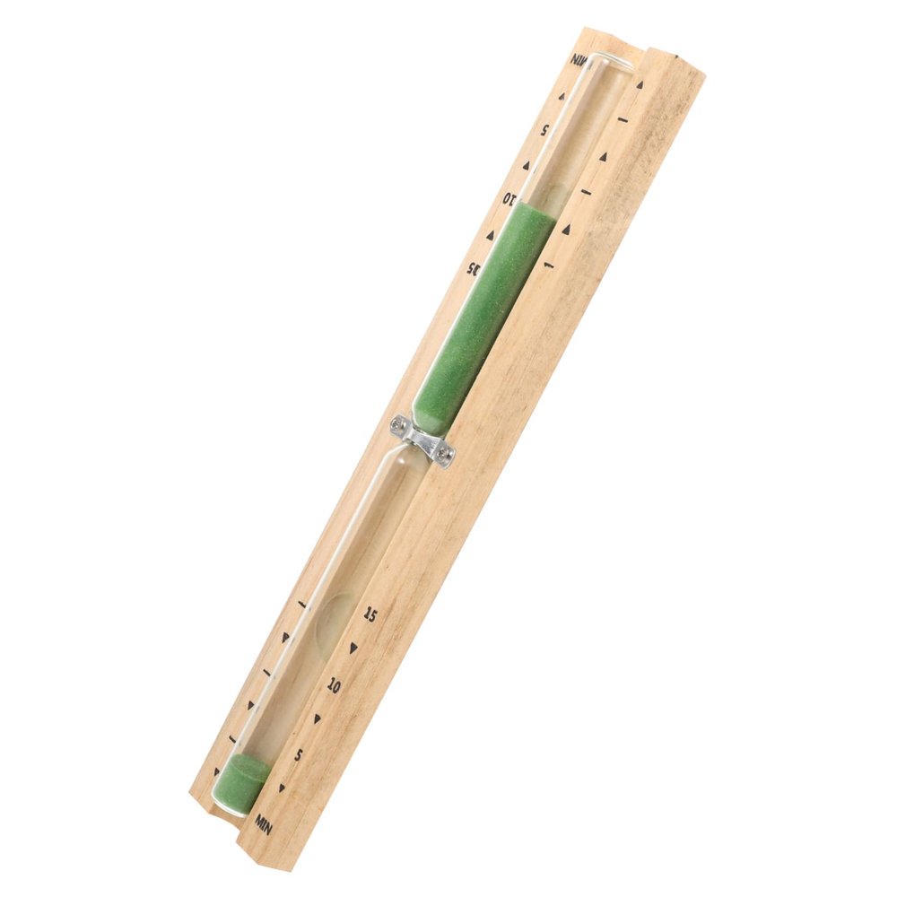 BESPORTBLE Wooden Hourglass Sauna Timer 15-minute Glass Tube Reusable Decorative Hourglass for Sauna Room Bath Spa Accessories in Green