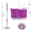 Crystals 360 Spin Floor Mop and Bucket Set - Microfibre Mop with Bucket and Wringer System - 2 Mop Heads - Spin Mop for Home Cleaning - Floor Cleaning Mop Set for Tile, Wood, and Marble Floors-PURPLE view 3