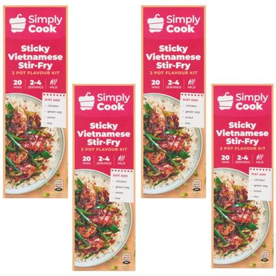 Meal Kit with Simply Cook Vietnamese Pork Stir Fry Kit 85G - 4 Pack