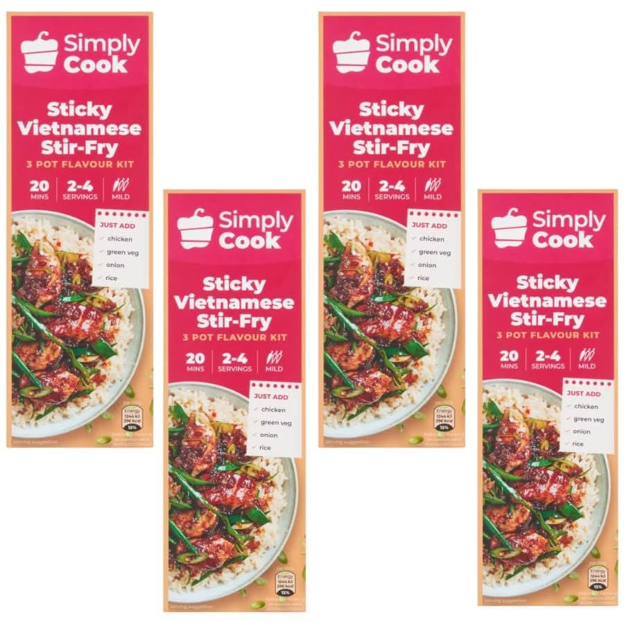Meal Kit with Simply Cook Vietnamese Pork Stir Fry Kit 85G - 4 Pack