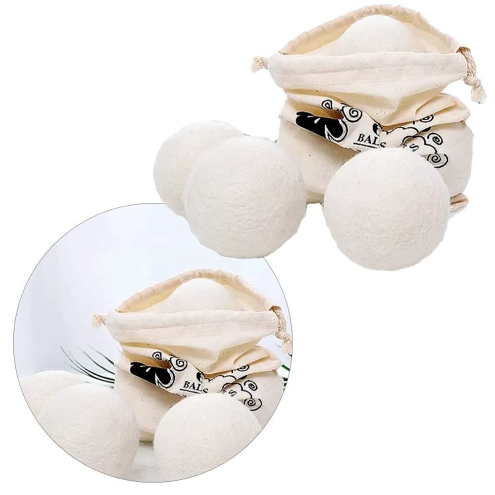 6PCS Wool Laundry Balls Reusable Fabric Softener Wool Dryer for Speeding Up Dry Time