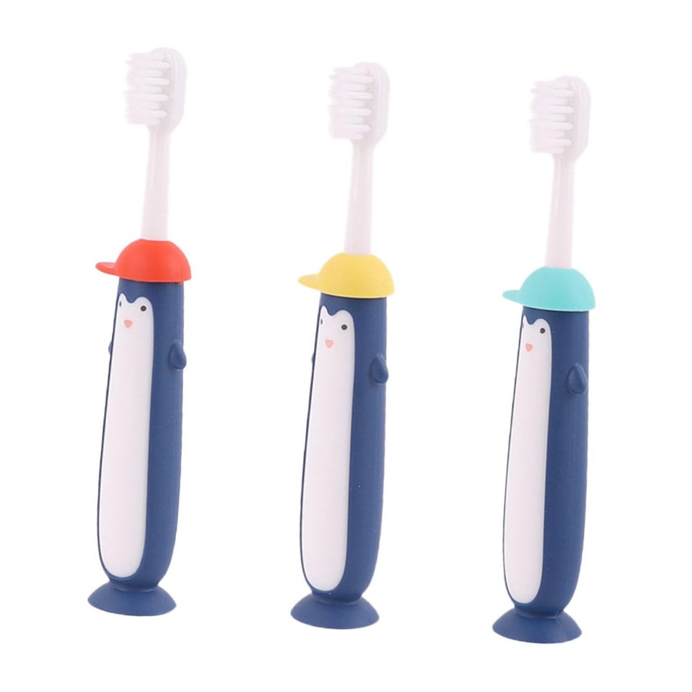 Healeved 3pcs Soft Manual Cartoon Boy Girl Toothbrushes for Boys and Girls Teeth Cleaning Brush Dental Care Tool for Years Old Random Color