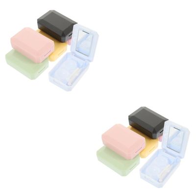 Didiseaon 12sets Portable Travel Contacts Lens Kit Holder for Halloween Includes Mirror and Organizer for Contact Lenses Random Color