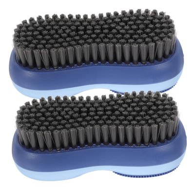 KOMBIUDA 2pcs Double-sided Cleaning Brush Soft Bristles Laundry Brush
