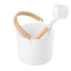 Sauna Bucket and Ladle Set,7 L Sauna Bucket and Ladle Kit Matching Ladle Sauna Barrel Set Aluminum Sauna Bucket and Ladle Set,Luxurious Finnish Sauna Aluminum Bucket view 1
