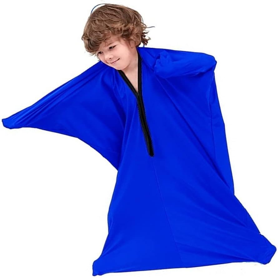 Dynamic Movement Sensory Sox Body Socks Crawl Calm Resistance Tunnel for Kids with Special Needs Sack Pod for Coordination Tress Relief(Blau,L)