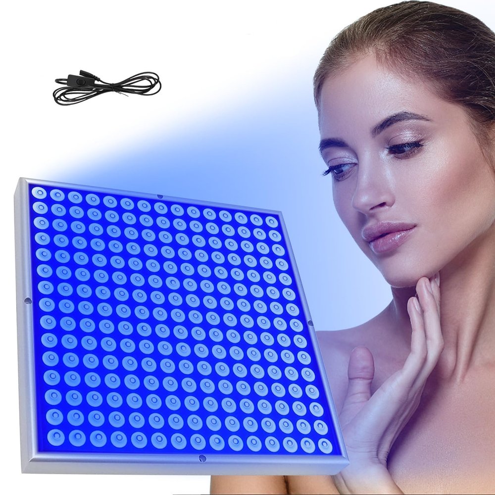 Self Skin Tanning Light, Home Tanning Lamp with 225 LEDs for Face Body, Portable Facial Tanning Lamp for Skin Beauty - Large Area Lighting, 45W 460nm Full Blue