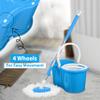 Crystals 360 Spin Floor Mop and Bucket Set - Microfibre Mop with Bucket and Wringer System - 2 Mop Heads-Spin Mop for Home Cleaning-Floor Cleaning Mop Set for Tile/Wood, and Marble Floors (BLUE) view 2