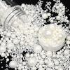 130g Edible White Pearl Sprinkles for Cake Decorating, Mix Size, Edible Sugar Ball Candy Pearls, Cake Topper, Cupcake, Cookies, Birthday Wedding Party,Cake Decoration (2-14mm) view 1