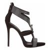 GBBRZKTB High Heels Women's Open Toe Rhinestone Buckle Sandals Stiletto Zipper Pumps Wedding Dress Shoes 12cm,Black-35 view 3