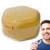 Leakproof Retainer Case and Denture Holder, Portable Three-Layer Travel Container for Mouth Guards and Dentures, Teeth Storage Case for Travel Denture Case with Leakproof Design view 1