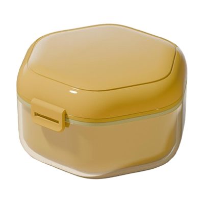 Retainer Case, Denture Holder, Mouth Guard Case, Leakproof Denture Case, Portable Teeth Container, Three-Layer Retainer Case, Travel Denture Storage, Denture Storage Container, Retainer Case,