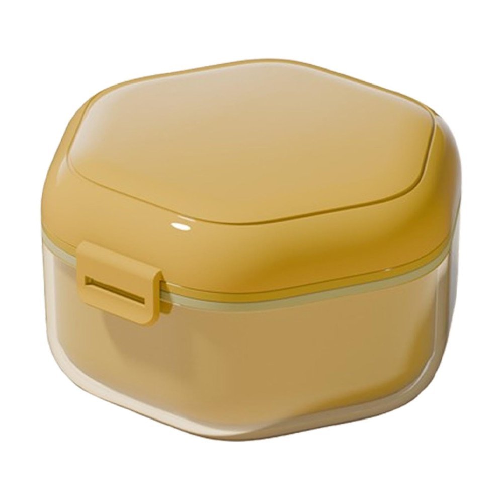 Retainer Case, Denture Holder, Mouth Guard Case, Leakproof Denture Case, Portable Teeth Container, Three-Layer Retainer Case, Travel Denture Storage, Denture Storage Container, Retainer Case,