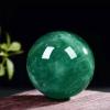 HHCTEBEC Natural Green Crystal Ball with Wooden Base Green Fluorite Ball Feng Shui Crystal Sphere for Meditation Divination Healing Photography Decoration,14cm/5.5in view 4