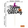 Rsstarxi 1 Pack Happy Boo Day Cake Topper Glitter Ghost Pumpkin Wizard Cake Pick for Halloween Theme Baby Shower Birthday Halloween Party Cake Decorations Supplies view 2