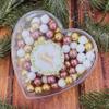 EinsSein Chocolate Christmas Heart Merry Christmas White Gold Pink Santa Gift Secret Santa Gift Chocolate Balls Small Gifts for Christmas Santa Christmas view 1