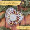 EinsSein Chocolate Christmas Heart Merry Christmas White Gold Pink Santa Gift Secret Santa Gift Chocolate Balls Small Gifts for Christmas Santa Christmas view 3