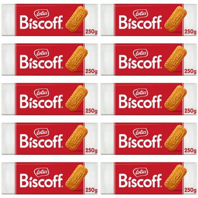 Biscuits Bundle with Lotus Biscoff Caramelized Biscuit 250g - 10 Pack | The Original Caramelised Biscuit, Suitable for Vegans.