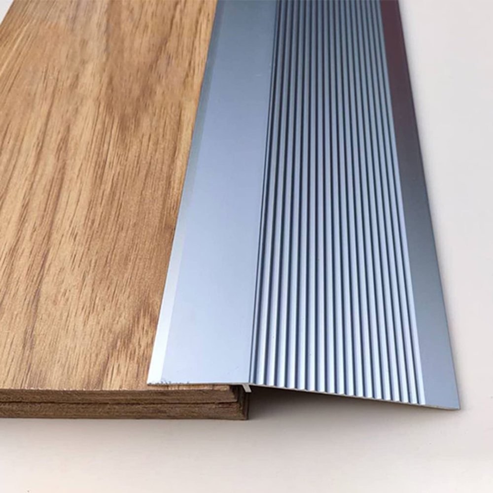 10cm Wide Aluminum Carpet/Tile Threshold Reducer Extra Wide Transition Strip for Vinyl Flooring Entry Ramp for Home Walkers Gray 1.4m/55in Length
