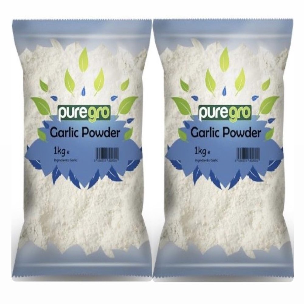 Puregro Garlic Powder 1kg (PACK OF 2) | Ajo en Polvo | Premium Quality | Clove Garlic.