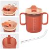 1/2pc Elderly Drinking Cup - 300ml Elderly Spill Proof Cups | Unspillable Cup with 2 Handles | Adult Sippy Cups with Lid and Straw for Elderly Maternity Adult Feeder Beaker Drink Water Porridge Soup view 4