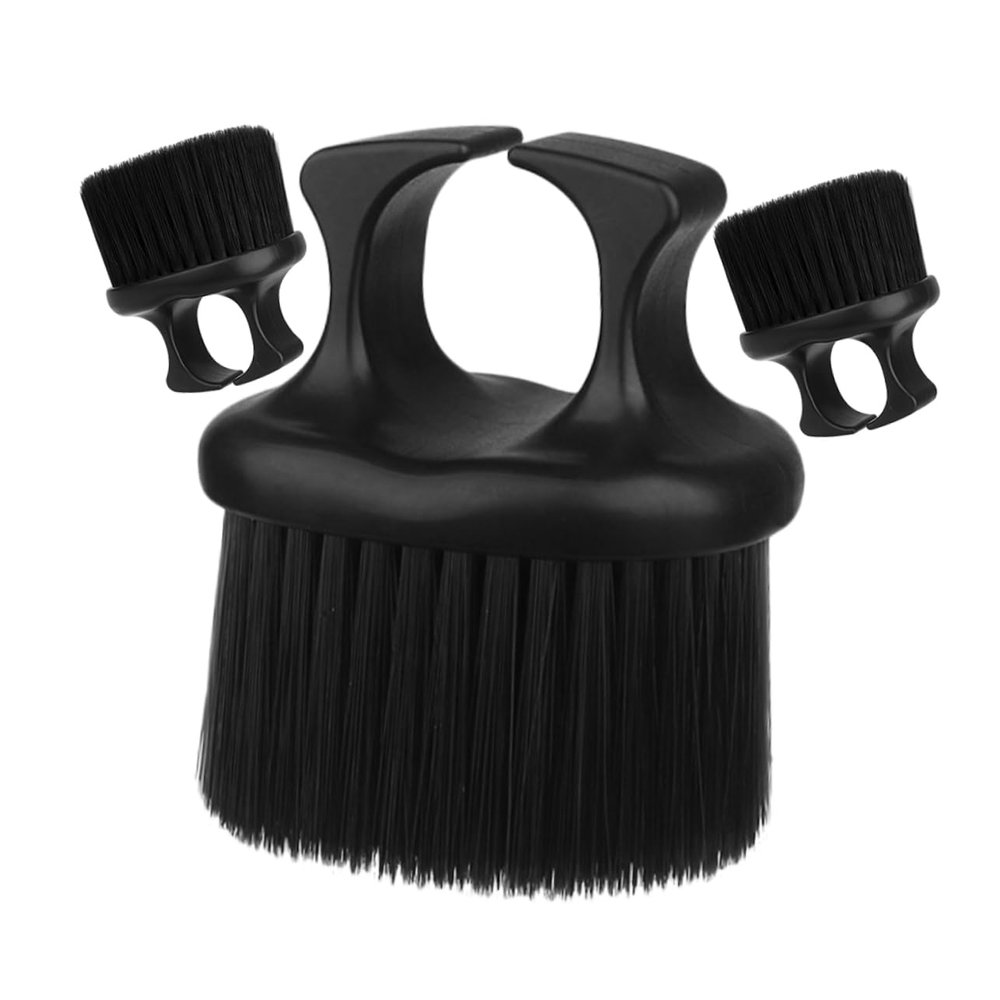 Healvian Hair Detangling Brush Beard Grooming Brush Portable Finger Ring Handle for Men Styling and Easy to Store Travel Use 3Pcs Black Nylon ABS