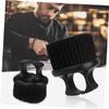 Healvian Hair Detangling Brush Beard Grooming Brush Portable Finger Ring Handle for Men Styling and Easy to Store Travel Use 3Pcs Black Nylon ABS view 3