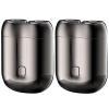 2Pcs Minis Electric Shaver | Compact Face Shaver | Double-Head Electric Rotary Men's Razors | USB Rechargeable | Waterproof | Pocket Size Storm Shaver | Wet & Dry Beard Grooming Kit for Home & Travel