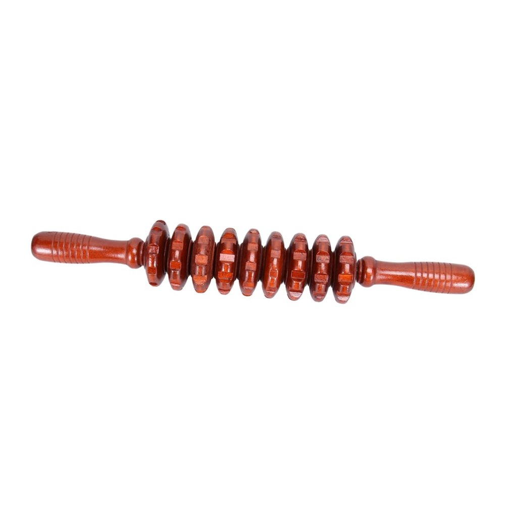FRCOLOR Wooden Roller Belly Massager Massage Stick Wheel Stick for Full Body Exercise Relax Rod for Women Home Use