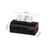 DFHS46JK Tissue Box Cover Tissue Box Cover Rectangular PU Leather Facial Tissue Dispenser Box Holder for Bathroom Vanity Countertop Car Night Stands Office In Living Room(Gris) view 2