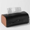 DFHS46JK Tissue Box Cover Tissue Box Cover Rectangular PU Leather Facial Tissue Dispenser Box Holder for Bathroom Vanity Countertop Car Night Stands Office In Living Room(Gris) view 4