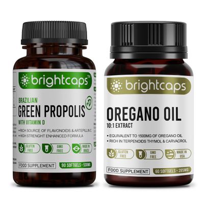 Bee Health Propolis | Brazilian Green Propolis with Vitamin D + Oregano Oil Softgel | Immune System Health Support