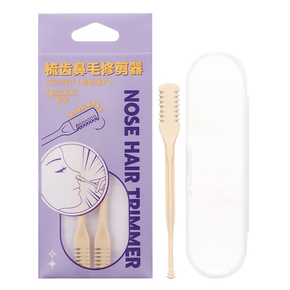Nasal Hair Trimmer for Men - 2 in 1 Nasal Clippers,Hair Removal Tool, Nose Hair Clippers, Portable Nostril Hair Remover with Storage Box for Nose Ear & Moustache Hair