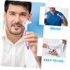 KOMBIUDA Dentures Cleaning Brush 4pcs Set Large Anti-Slip Handle Remover Tool Dental Appliance Brush for False Teeth and Retainers Cleaning with Green and Purple Bristles view 3