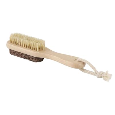 FOYTOKI Double Sided Foot Callus Brush Pumice Stone and Natural Boar Bristles Dead Skin Remover Foot File Pedicure Tool