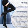 Beister 1 Pair Compression Stockings for Women & Men, 20-30 mmHg Thigh High Pressure Stockings with Dot Silicone Band, Open Toe Compression hose for Varicose Vein, Flight, Edema, DVT view 3