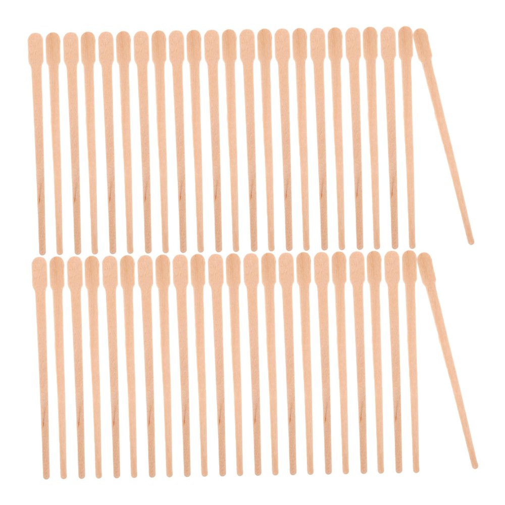 AUTSUPPL 100pcs Wooden Wax Sticks for Body Hair Removal, Convenient to Use Wax Applicators for Sensitive Small Areas, Khaki Colour, Waxing Spatulas for Personal Care and Hair Removal