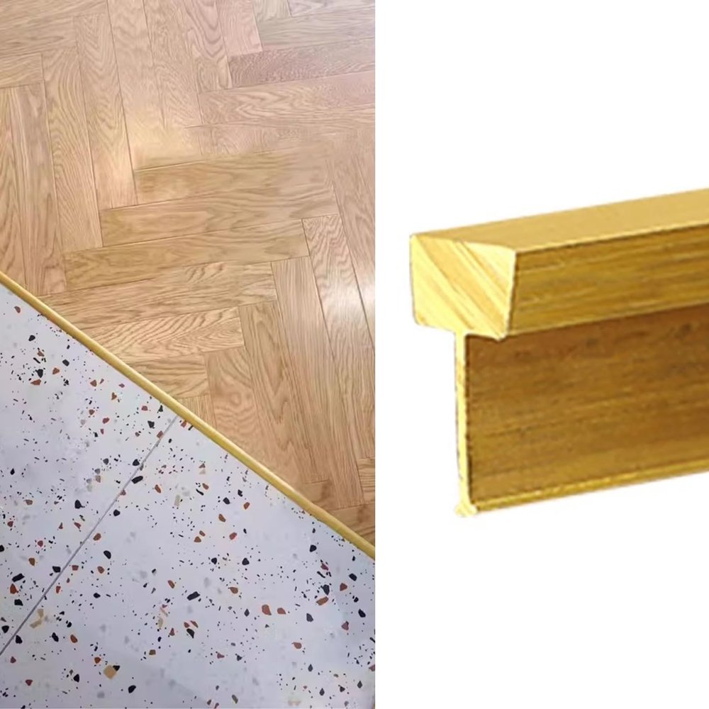 CMYUN Solid Brass Threshold Bar/Gap Joining Strip, T Molding Decor Transition Strip for Stair Wall, Wood to Tile Floor Edge Trim for Home Office(W5xH15mm(0.2x0.59in))